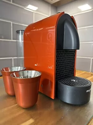 Nespresso U Coffee Machine By Magimix Orange Compact Inc 2 Cups Great Condi. • £15