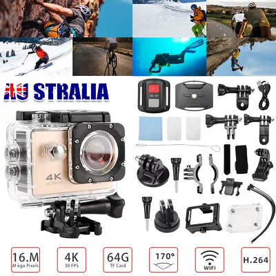 4K 1080P Ultra HD 16MP Sports Action Camera WiFi Waterproof Remote DVR Cam WiFi • $32.85