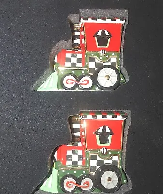 Salt & Pepper Shaker Set Mackenzie Childs Toyland Train Christmas New In Box NIB • $60