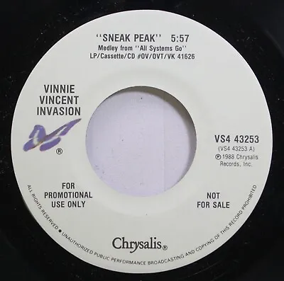 Hear! Rock Kiss Promo 45 Vinnie Vincent Invasion - Sneak Peak / Blank On Chysali • $14.99