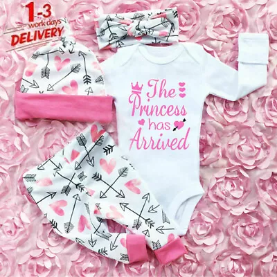 £11.79 • Buy UK Newborn Baby Girl Tops Romper Pants Hat Bodysuit Sunsuit Outfits Set Clothes