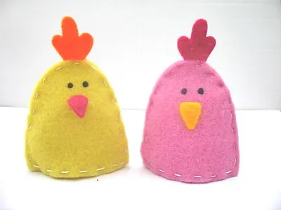 Gisela Graham Easter Felt Fabric Pink Yellow Hen Egg Cosy X 2 • £2.99