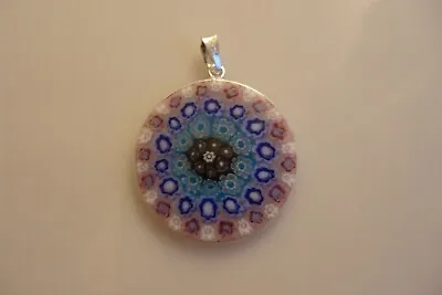 Millefiori Pendant Original Murano Glass Silver 925 Jewellery Murano Handwork • £29.26