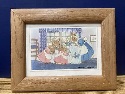 Old Postcard Artist Signed Margaret Tempest Children Rabbits Looking At Baby Cot • $5