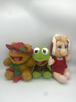 Jim Henson Plush MUPPET BABIES Miss Piggy Fozzie Bear Kermit 1987 Vintage Set • $20