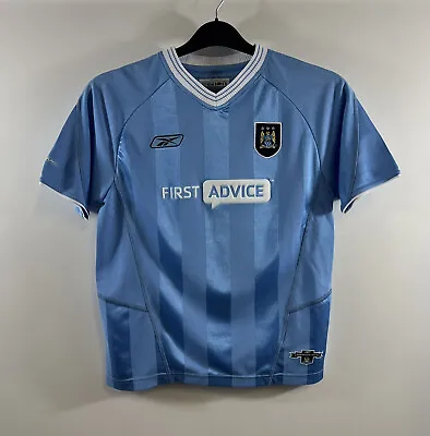 Manchester City Home Football Shirt 2003/04 Large Boys Reebok C816 • £14.99