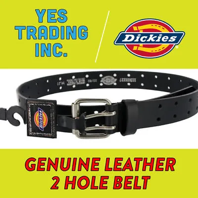 Dickies Men's 2 Hole Black Leather Belt Genuine Industrial Strength Work Belt • $19.95