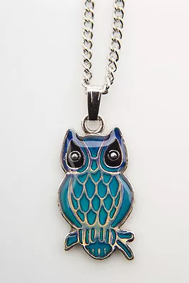 Sea Gems Owl Colour Change Mood Necklace / Pendant With 16.5 Inch Chain • $8.65