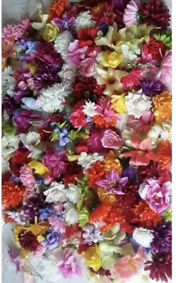 25x Artificial Flower Heads Joblot Mix Fake Silk Craft Floral Decor Wedding Rose • £9.95