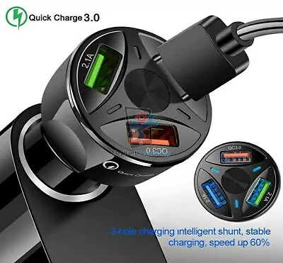 3-Port USB Fast Car Charger Adapter QC 3.0 For Samsung IPhone Moto Cell Phone LG • $4.22