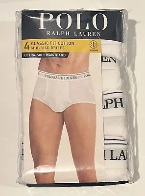 4 Ralph Lauren Polo Cotton Mid Rise Briefs Size 2xl White Nwt • $24.99