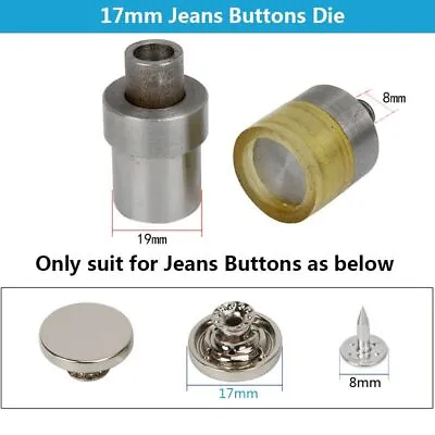 Metal Button Dies Hand Punch Steel Press Machine Clothing Jeans Leathercraft • $14.95