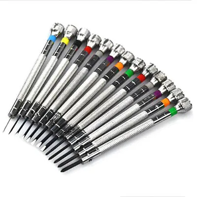 13PCS 0.6-2.0mm Slotted Cross Screwdriver Set Watchmakers Watch Repair Tools • $17.61