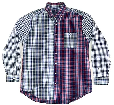 Vineyard Vines Tucker Slim Fit Patchwork Plaid Long Sleeve Pocket Shirt Mens L • $19.95
