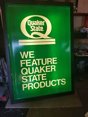 $175 • Buy Quaker State Oil Lighted Sign Service Center Sign. 