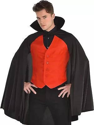 Red Vest Gothic Vampire Dracula Devil Fancy Dress Up Halloween Adult Costume • $19.77