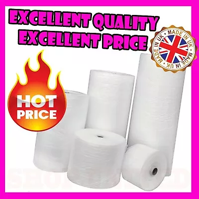 BUBBLE WRAP ROLLS SMALL LARGE (300mm 500mm 750mm) - FREE UK NEXT DAY DELIVERY • £10.50