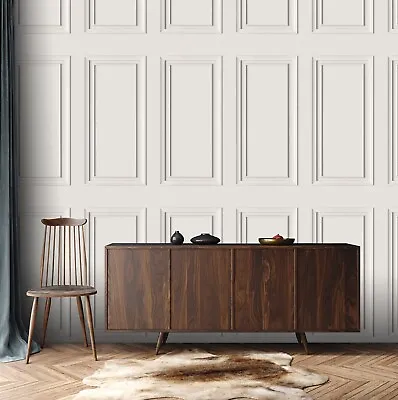 Rasch Elegant Home Design Library Off White Realistic Panel Effect Wallpaper • £12.99