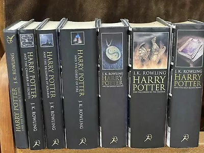 J.K. ROWLING HARRY POTTER  7 BOOKS ADULT  BLACK COVER HARDBACK First Editions • $300