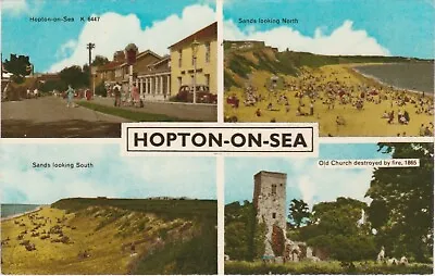 Standard Size Printed Postcard Hopton On Sea Multiview • £1.50