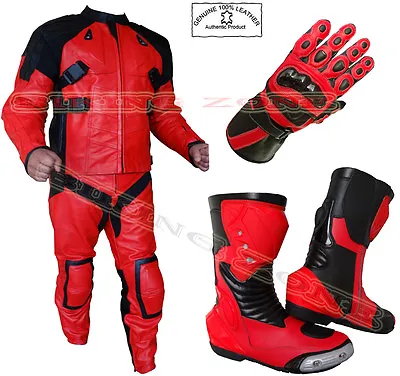 The 'deadpool' Style Mens Armour Red/black Motorbike/motorcycle Jacket & Suit • $410.45