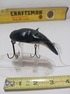 RARE Early Mouse Tack Eyes BUD STEWART Black And White Fishing Lure Vintage • $80