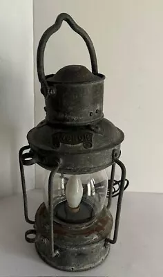 Vintage ANCHOR Copper Nautical Ship Lantern Electrified • $70