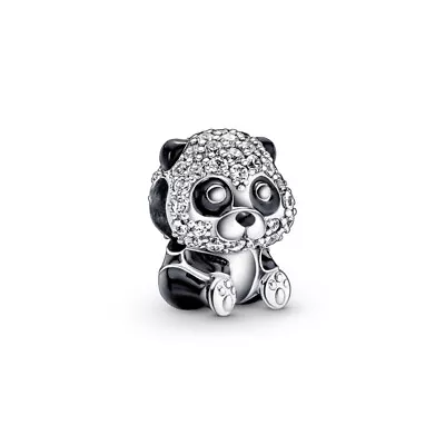 PANDORA Sparkling Cute Panda Silver Charm - 790771C01 • £22.63