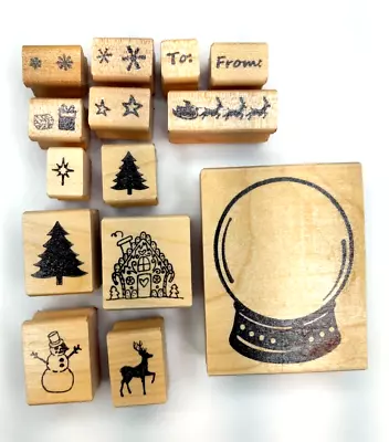 Make Your Own Snow Globe Gift Tags Rubber Stamp Set • $25