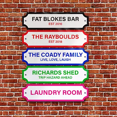 Personalised Street Sign Plaque Printed Indoor & Outdoor Sign For Garden Bar • £14.99