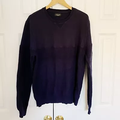 Zara Mens Sweater Crew Neck Navy Blue Size XL • $16.99