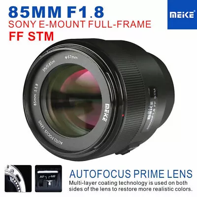 MEIKE 85mm F1.8 FF STM Full Frame Auto Focus Aperture Lens For Sony E Mount  • $174