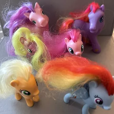 My Little Pony Bundle X6- Skywishes Applejack Flower Rainbow Dash Round Pinkie • £5