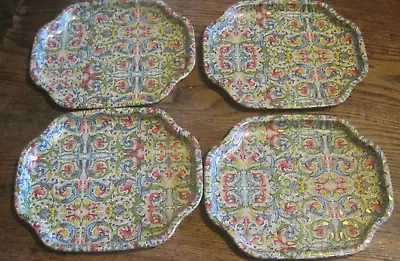 VTG Metal Tray Manufacturing Ltd SET OF 4 TRAYS- 7.5X6  MADE IN GREAT BRITAIN • $16.99