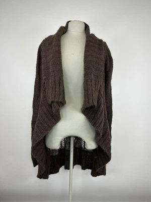 £19.50 • Buy Qubha Womens Brown Knit Wrap Over Cardigan Long Sleeve Soft Long Open Size S