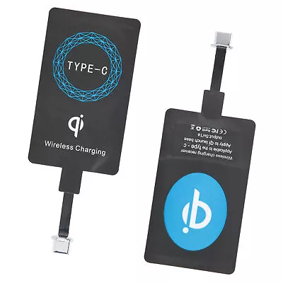 2PCS Type C QI Wireless Charger Self Adhesive Sticker Charging Receiver • £8.16