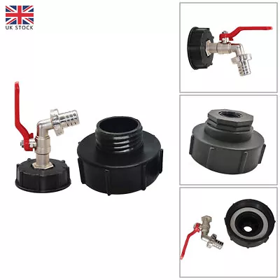 IBC Tank Adapter S100X8 To Brass Garden Tap W/ 3/4  Hose Fitting Water Valve • £16.28