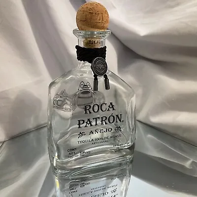 ROCA PATRON Silver Tequila 750ml  EMPTY  Bottle W/Cork & Medallion • $7.97