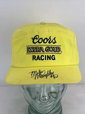 Coors Extra Gold Racing Cap Snapback VTG Neon Yellow LIME 1980's Signed #12 • $18.99