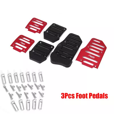 1 Set Racing Manual Car Non-Slip Foot Pedals Pad Cover Anti-slip Red Metal DIY • $12.62