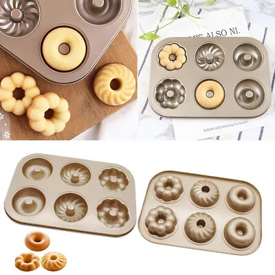 6 Cavity Donut Baking Pans Non Stick Doughnut Mold Maker Donut Tray • $16.99