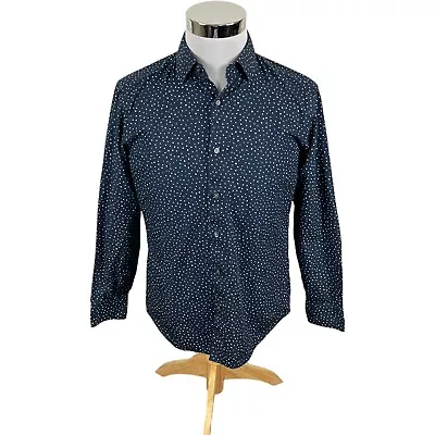 Banana Republic Dress Shirt Mens Small S Slim Fit Polka Dot Button Down Non Iron • $14.88