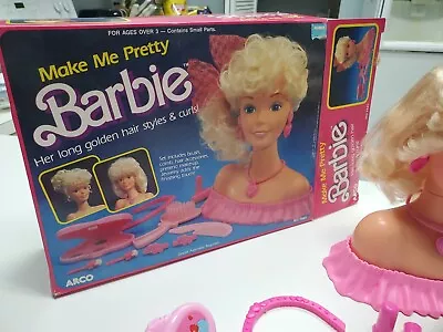 Barbie Make Me Pretty Hair Styling Head & Accessories 1987 Vintage • $20