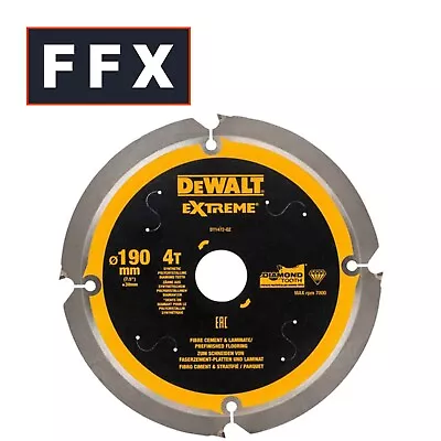 Dewalt DT1472QZ Extreme PCD Fibre Cement Saw Blade 190 X 30mm X 4T Diamond • £39.95