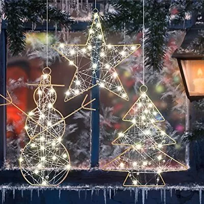 NIGHT-GRING Christmas Window Lights Decorations Christmas Tree/Snowman/Star C... • $33.95