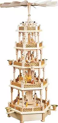 4 Tier Musical Silent Night Nativity Natural German Wood Christmas Pyramid • $699.98