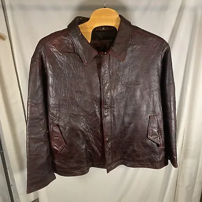 Rare! Vintage Marc Ecko 90’s Leather Jacket Men’s Size 5X Red Maroon Hip Hop • $149.99