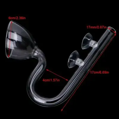 £14.45 • Buy Aquarium Planted Glass Outflow Inflow Lily Pipe 13mm/17mm Tube With Suction Cup