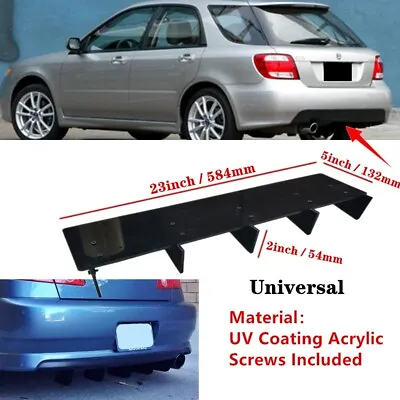 23x5  Universal For Saab 9-2X Rear Diffuser 5 Fins Bumper Lip Splitter Spoiler • $41.12