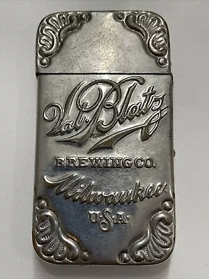 CIRCA 1910 VAL BLATZ BREWING CO ADVERTISING MATCH SAFE Cursive Milwaukee RARE • $356.26